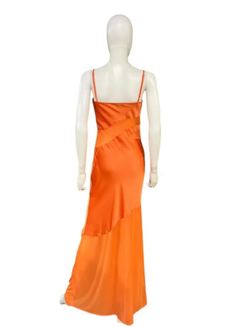 French Connection Orange Satin Slip Maxi Dress